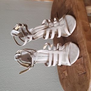 Chinese Laundry 7 1/2 stilleto heels. About 4.5 inch heel, open toe
